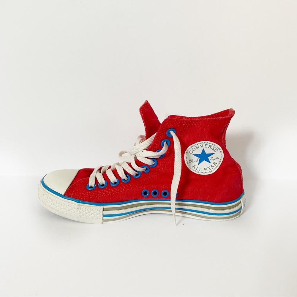 Converse High Tops Red & Blue Sz 5.5